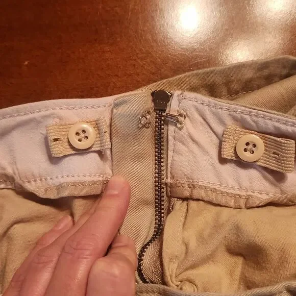 Gap Khaki Adjustable Waist Uniform Pleated A-line Skirts Built-in Shorts 18 Slim - Picture 8 of 9